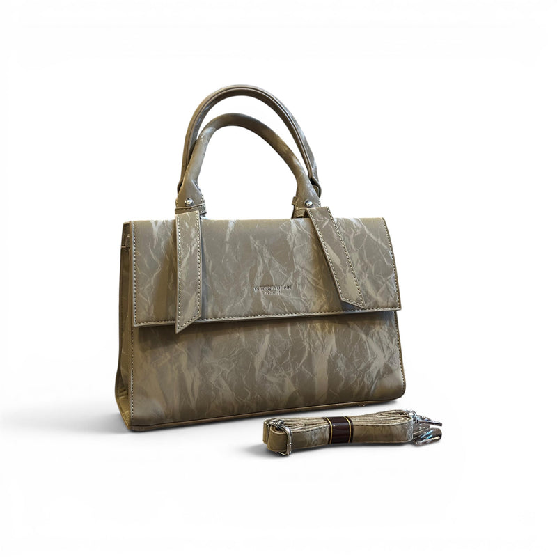 Amoraa Marble Luxe Satchel – Taupe Stone