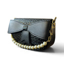 Amoraa Pearl Bow Crossbody Bag – Midnight Noir