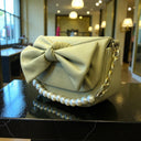 Amoraa Pearl Bow Crossbody Bag – Midnight Noir