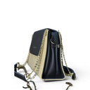 Black Beige Tweed Chain Bag