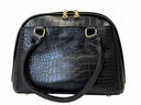 Amoraa Croc Luxe Dome Handbag – Noir Black & Brown