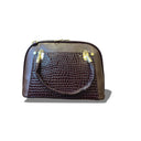 Cocoa Croc Luxe Satchel Bag Black and Brown