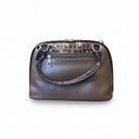 Cocoa Croc Luxe Satchel Bag Black and Brown